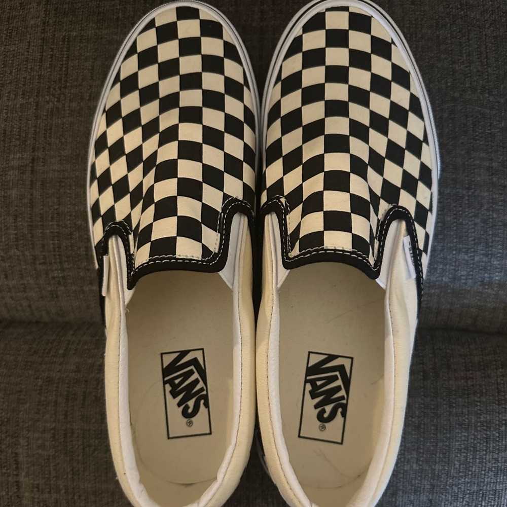 Van’s Platform Checkerboard Slipons